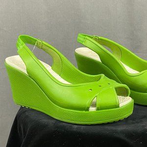 Crocs Kelly Green Farrah Wedge Sandal